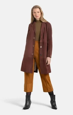 Leather Jackets<WERNER CHRIST Tonja: Light Coat With Hand-Stitched Seams Bordeaux