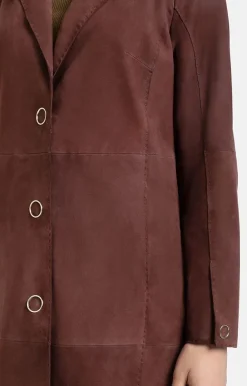 Leather Jackets<WERNER CHRIST Tonja: Light Coat With Hand-Stitched Seams Bordeaux
