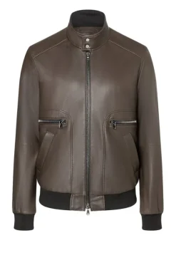 Leather Jackets<WERNER CHRIST Tony: Rugged Blouson With Knitted Cuffs Mustang