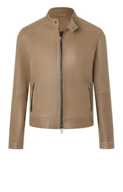 Leather Jackets<WERNER CHRIST Toto: Grained Nappa Jacket For Purists Taupe