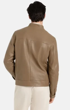 Leather Jackets<WERNER CHRIST Toto: Grained Nappa Jacket For Purists Taupe