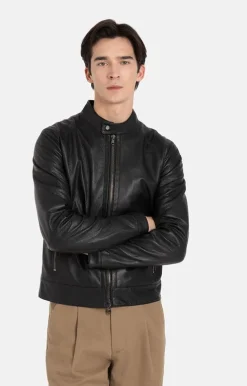 Leather Jackets<WERNER CHRIST Toto: Grained Nappa Jacket For Purists Black