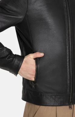 Leather Jackets<WERNER CHRIST Toto: Grained Nappa Jacket For Purists Black