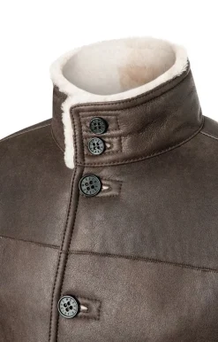 Lambskin Jackets<WERNER CHRIST Volker: Modern College Blouson Chocolate