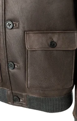 Lambskin Jackets<WERNER CHRIST Volker: Modern College Blouson Chocolate