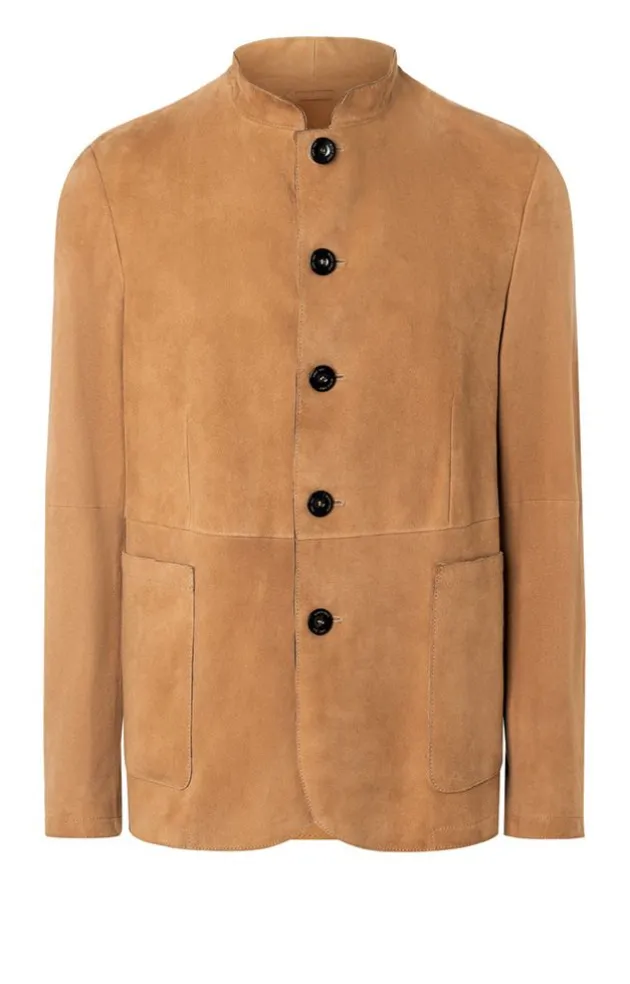 Leather Jackets<WERNER CHRIST Winfried: Leather Blazer With Buttons Natur