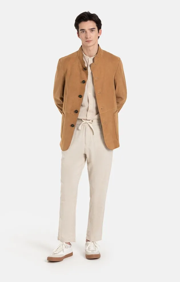 Leather Jackets<WERNER CHRIST Winfried: Leather Blazer With Buttons Natur