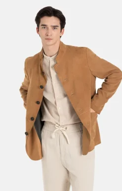 Leather Jackets<WERNER CHRIST Winfried: Leather Blazer With Buttons Natur