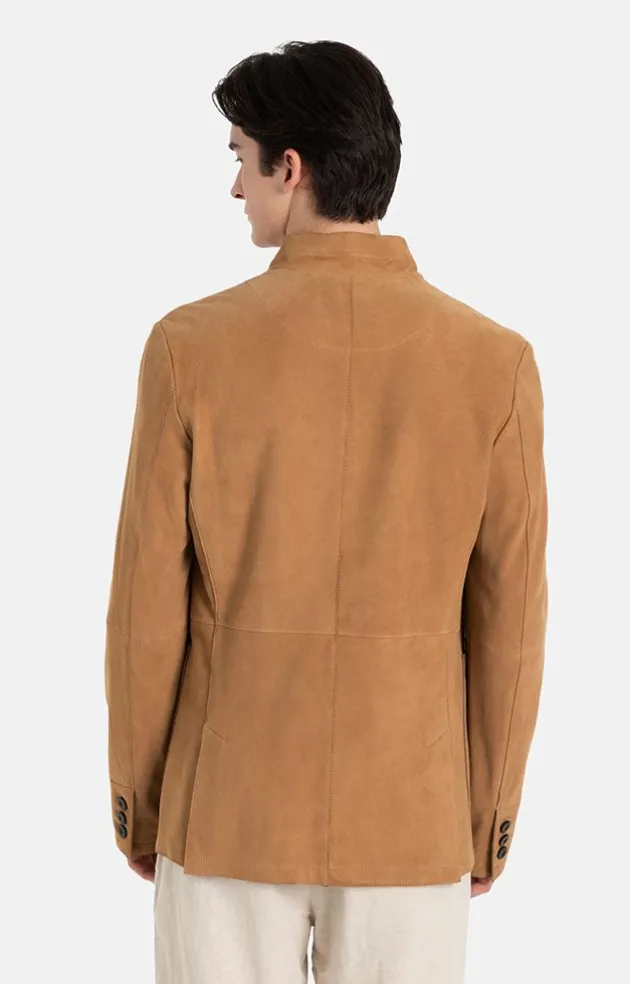 Leather Jackets<WERNER CHRIST Winfried: Leather Blazer With Buttons Natur