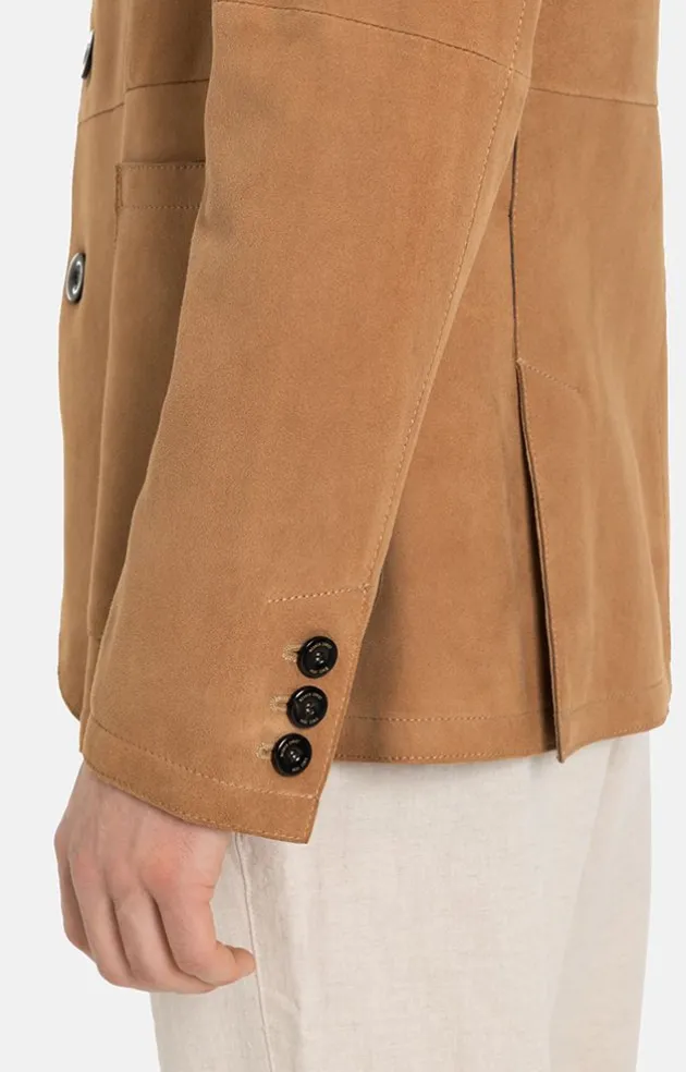 Leather Jackets<WERNER CHRIST Winfried: Leather Blazer With Buttons Natur