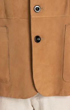 Leather Jackets<WERNER CHRIST Winfried: Leather Blazer With Buttons Natur