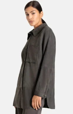 Leather Jackets<WERNER CHRIST Zanella: Light Overshirt With Details Asphalt