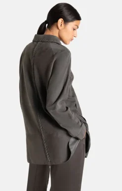 Leather Jackets<WERNER CHRIST Zanella: Light Overshirt With Details Asphalt