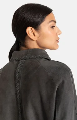 Leather Jackets<WERNER CHRIST Zanella: Light Overshirt With Details Asphalt