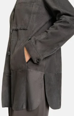 Leather Jackets<WERNER CHRIST Zanella: Light Overshirt With Details Asphalt