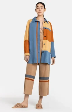 Leather Jackets<WERNER CHRIST Zitta K: Lightweight Jacket With Colour Block Jeans Blue