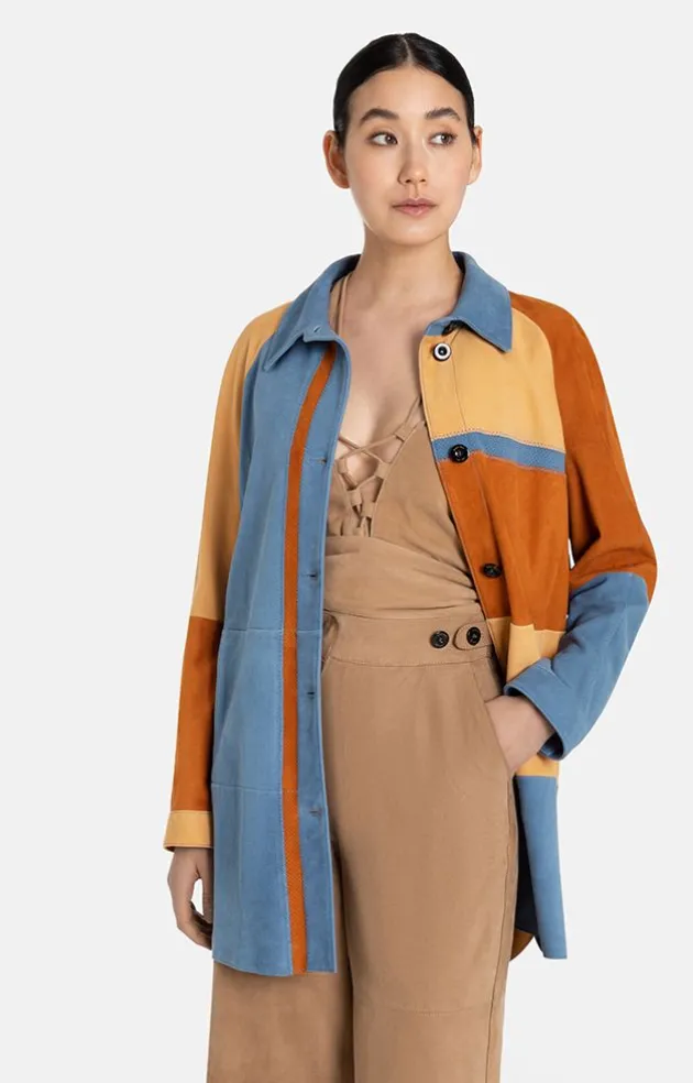 Leather Jackets<WERNER CHRIST Zitta K: Lightweight Jacket With Colour Block Jeans Blue