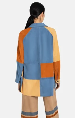 Leather Jackets<WERNER CHRIST Zitta K: Lightweight Jacket With Colour Block Jeans Blue