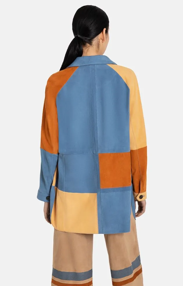 Leather Jackets<WERNER CHRIST Zitta K: Lightweight Jacket With Colour Block Jeans Blue