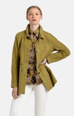 Leather Jackets<WERNER CHRIST Zora: Unlined Shirt With Drawstring Matcha