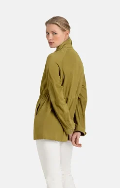 Leather Jackets<WERNER CHRIST Zora: Unlined Shirt With Drawstring Matcha