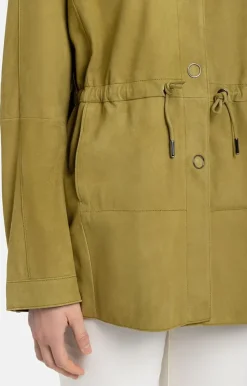 Leather Jackets<WERNER CHRIST Zora: Unlined Shirt With Drawstring Matcha