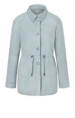 Leather Jackets<WERNER CHRIST Zora: Unlined Shirt With Drawstring Salvia